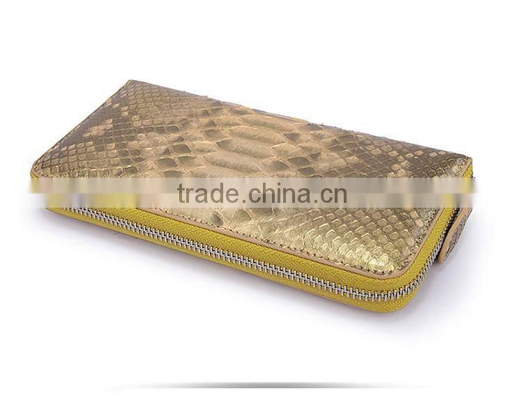Custom Logo Lady Luxury Genuine Python Snake Skin Leather Clutch Bag Wallet for women