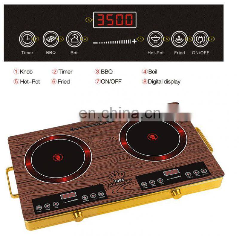 Induction cooker 110v/220v 2000W touch control black color easy to operate rice soup milk hotpot rice keep warm function