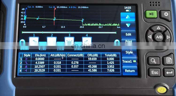PG-1800 optical fiber OTDR sm mm 850/1300nm,26/34dB,build in power meter laser source VFL colorful screen touch operate