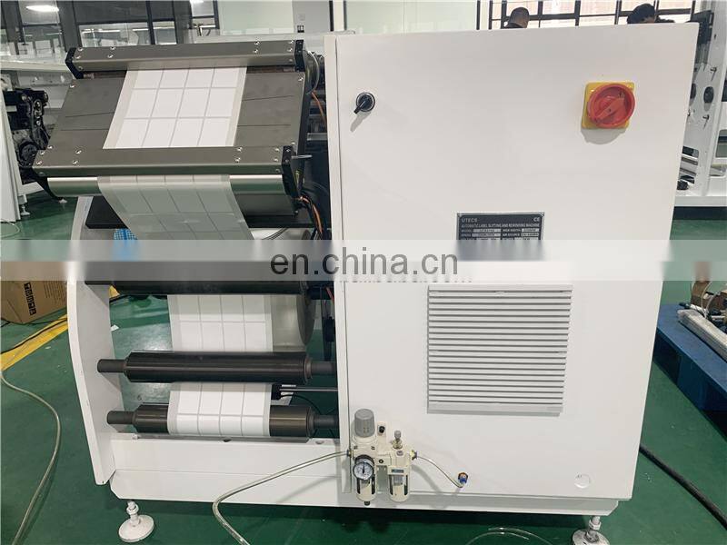 UTS370S High Speed Self Adhesive Label Sticker Cutter Rewinding Machine Price with Turret