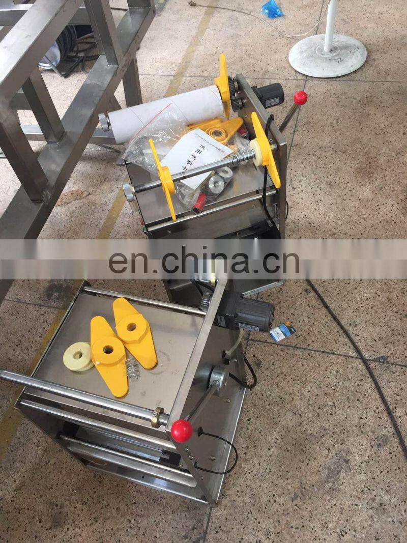 Commercial plastic and paper cup sealer sealing machine for milk tea, soybean milk, coffee cups