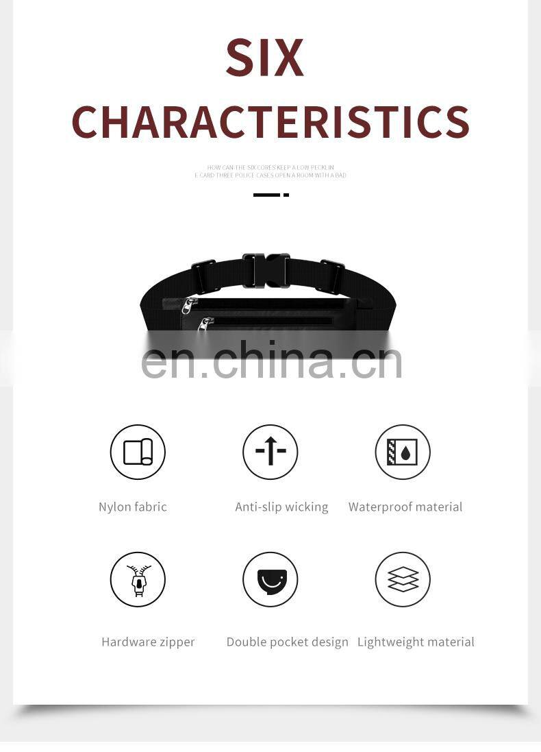 Sports waist bag men and women running mobile phone bag multifunctional waterproof fitness equipment small belt bag 2021 new fas