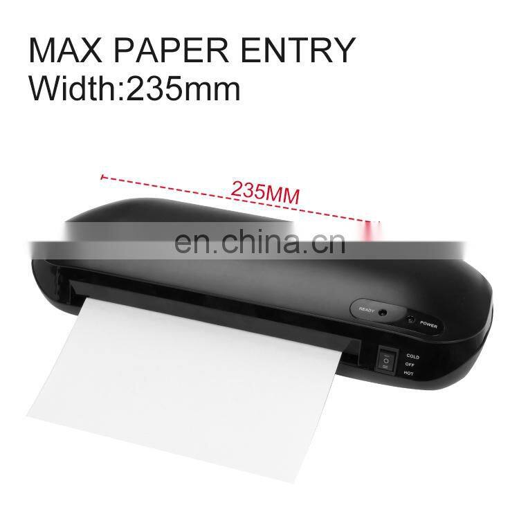 A4 A5 A6 laminator 235mm width plastic laminator hot and cold 2 roll Laminators