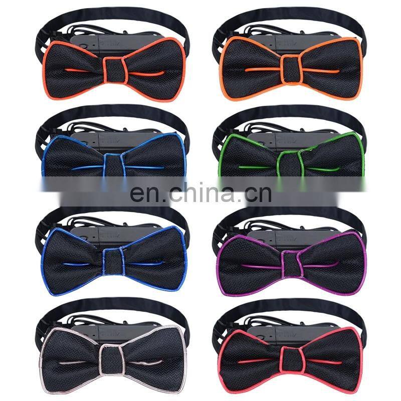 Led Light Up Bow Tie Neon Necktie Masquerade Party Luminous Bow Tie Glow In The Dark Birthday Wedding Cosplay Costume Supplies