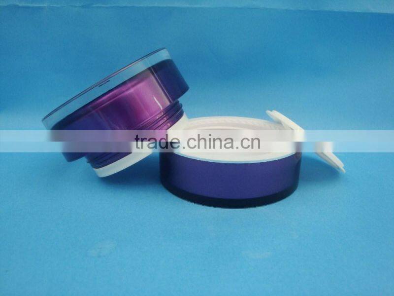 purple cylinder shape acrylic plastic jar with plastic cap