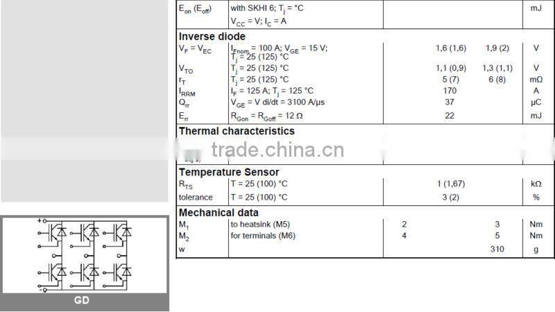 IGBT SEMIKON MODULE SKIM120GD176D