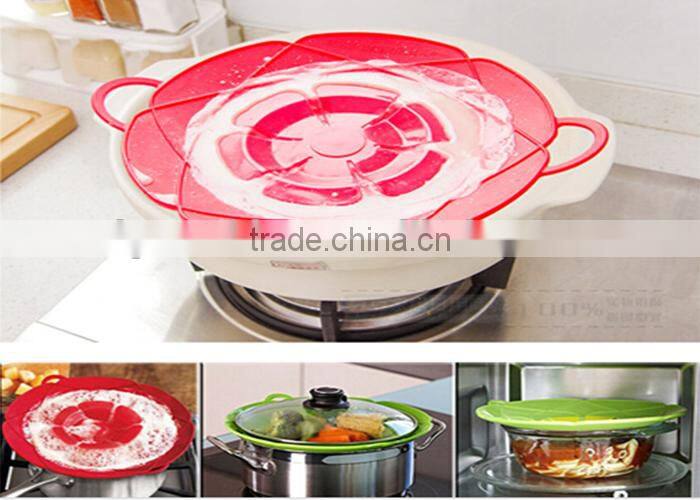 Flexible High temperature resistant silicone pot lid cover spill stopper