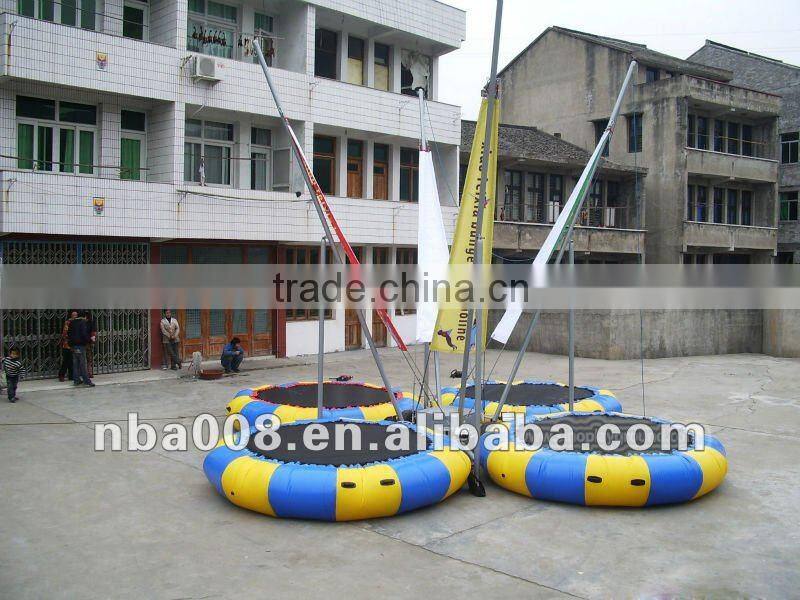Mobile 4 in 1 Kids Bungee Jumper with Inflatable Trampoline for sale