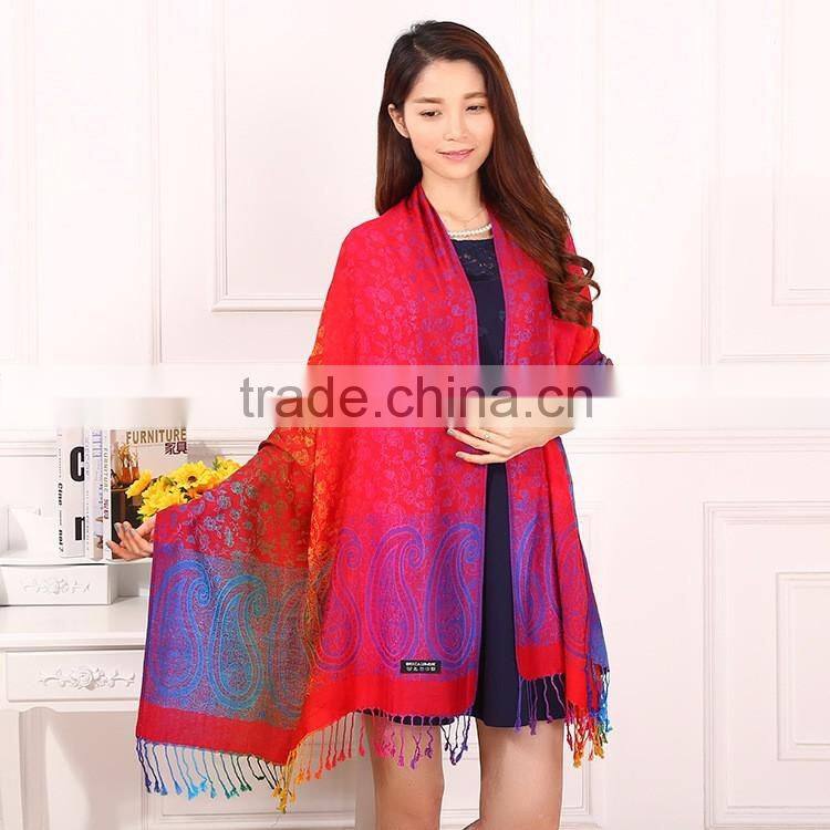 New Style Flower Antique Jacquard Paisley Shawl Scarf