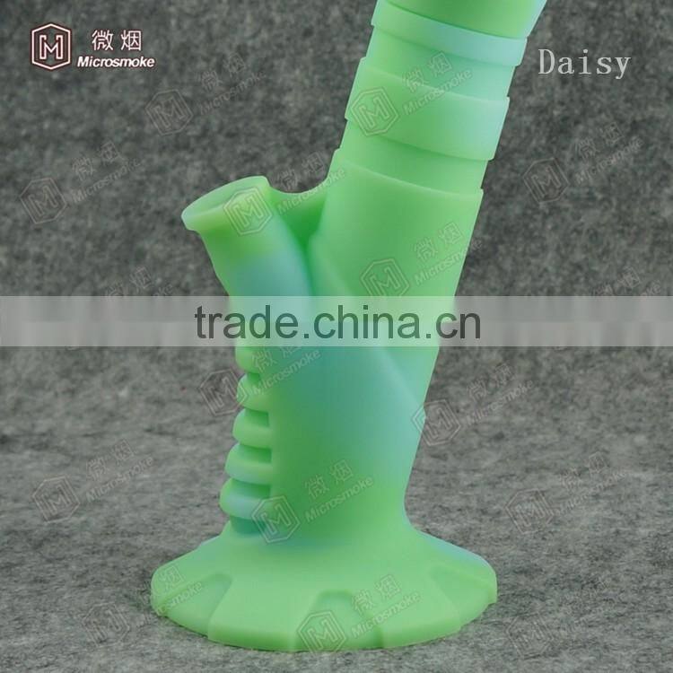 Competitive price silicone rubber water pipe with glass stem and bowl slid water pipe for smoking