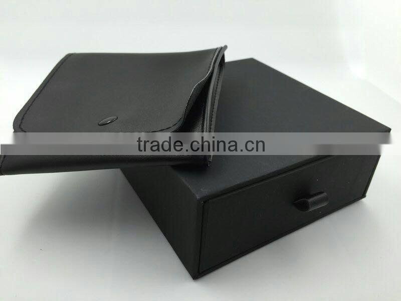 2016 HOT SALE Customized Black Jewelry Box Luxury Gift Box set with PU Pounch bag