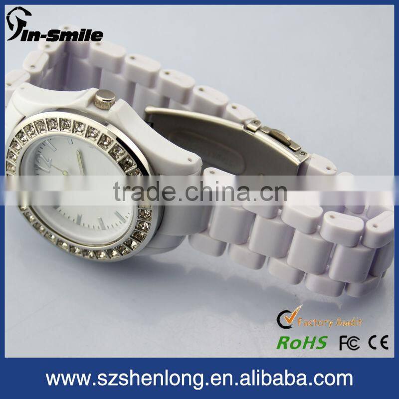 White ceramic wrist watch crystals and black
