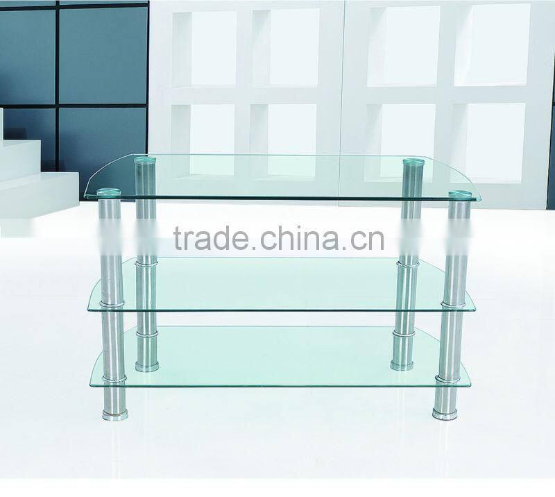 cheap simple tempered glass TV stand