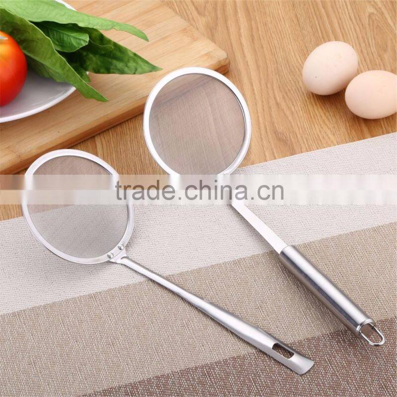 Good quality stainless steel kitchen skimmer round food net leakage