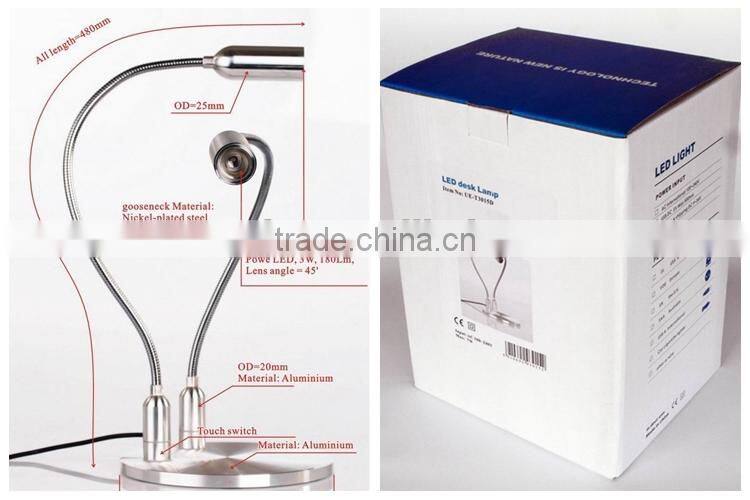 Customized LED lamp with double spotlight and touch switch