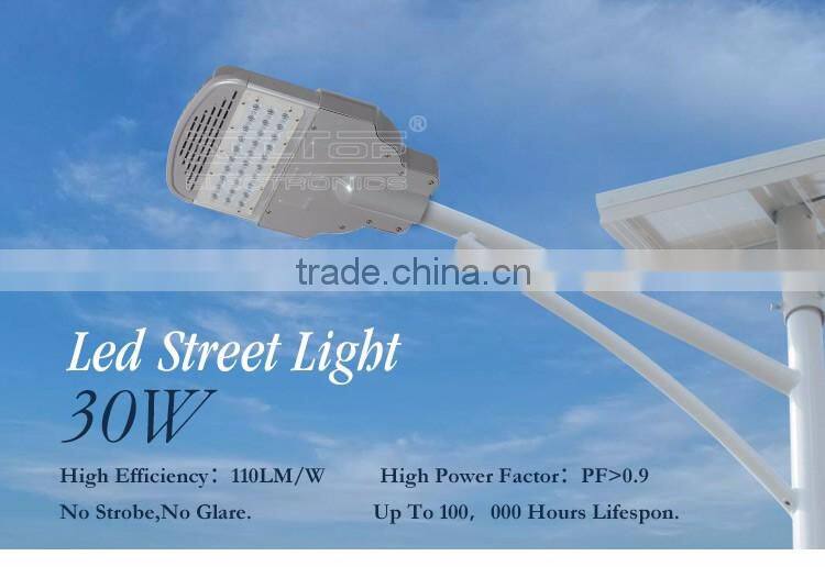 Outdoor ip66 waterproof bridgelux cob high lumen 30w led street light