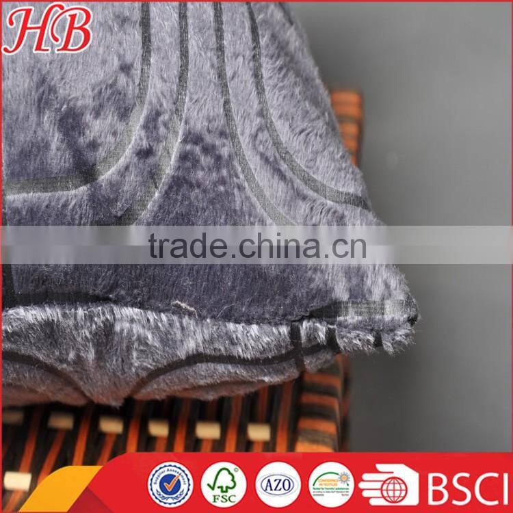 Purple embossed micromink cushion, solid micromink cushion, micromink cushion manufacturer