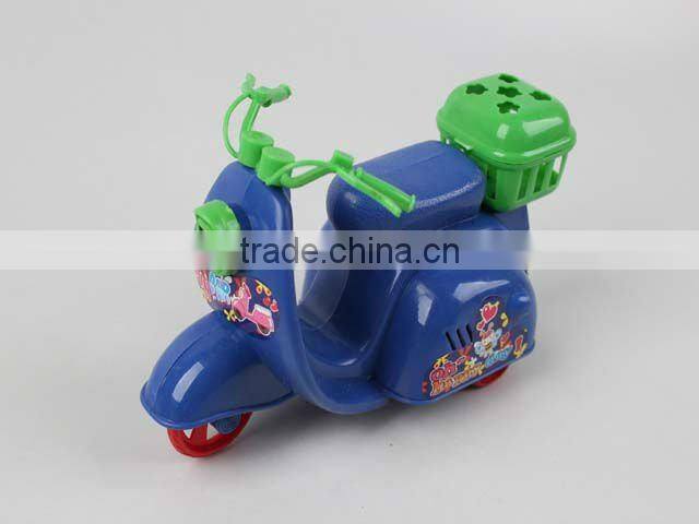 New Plastic pull line cartoon candy motorcycle with bell for kid
