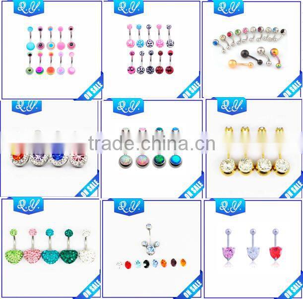 Fake Diamond Jewelry Silver Color Noble Body Piercing Jewelry Belly Piercing Navel Ring