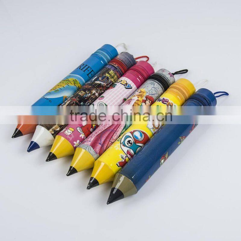 Full Color Printed Promotional Plastic Soft PVC Pencil Shape Pencil Bag Case (with zipper and handle)