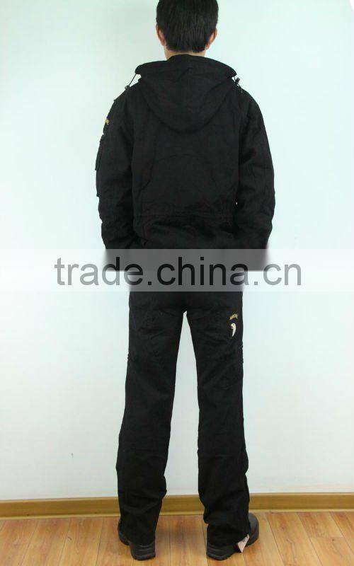 100% cotton black military uniform
