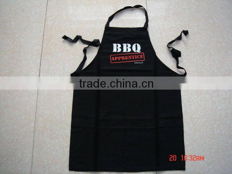 cheap BBQ apron &cotton apron for kitchen and promotion black bib apron with printing -58