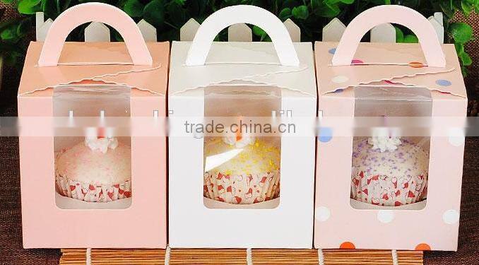 Take away recycled white paper card cake box,cake paper box