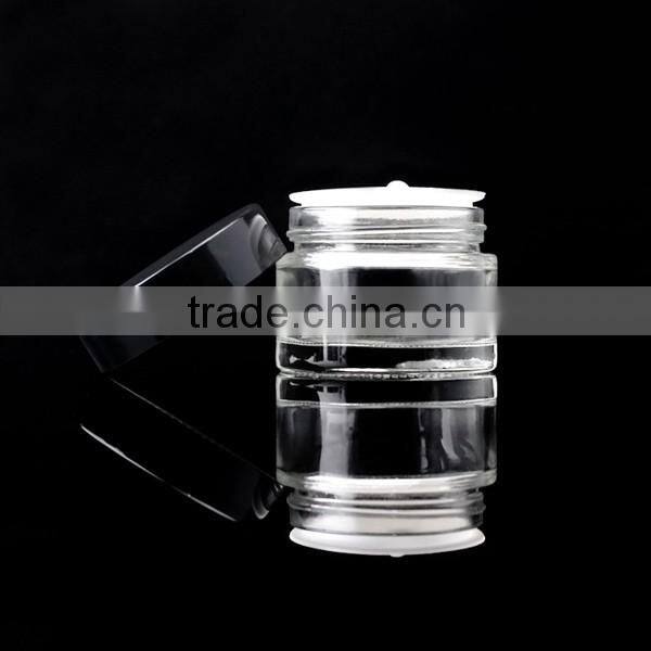 50g clear glass jar with black cap