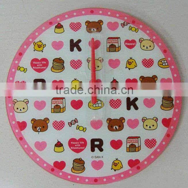 Decorative glass wall clock design, wall mounted clock