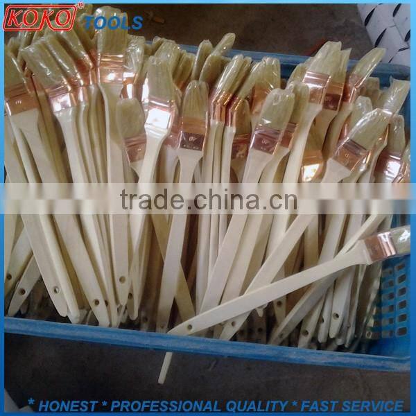 koko08 wooden handle acrylic bristles copper ferrule angle radiator paint brush