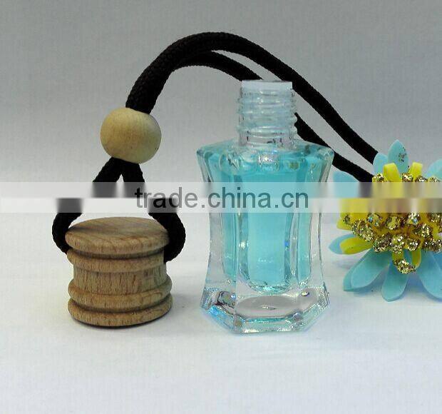 New -shap bottle for hanging car perfume bottle wooden cap with string and stopper