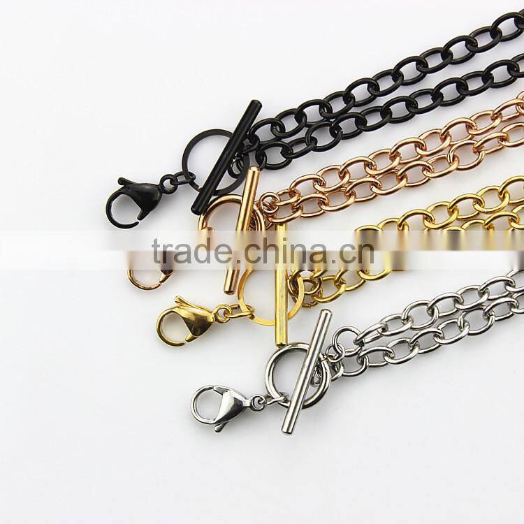 Cheap price 50cm chocolate color snake chain 316 stainless steel floating locket chain