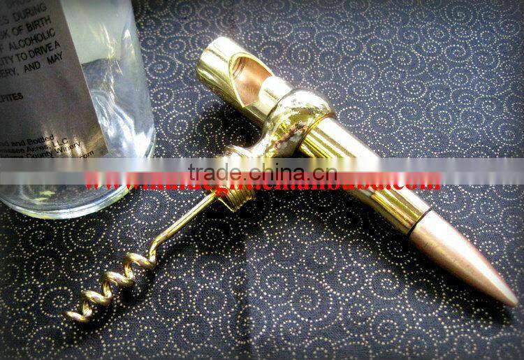 cool 50 Caliber Corkscrew & bullet beer Bottle Opener
