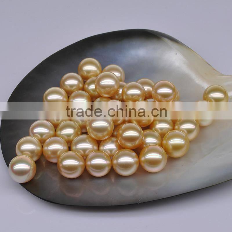 gold south sea pearls 10mm high luster AAA quality for making pendant or earring