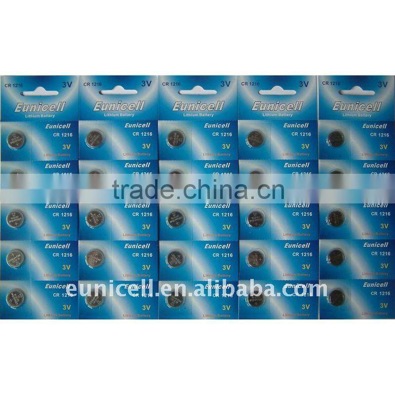Top Quality Lithium 3V button battery CR1216 CR1220