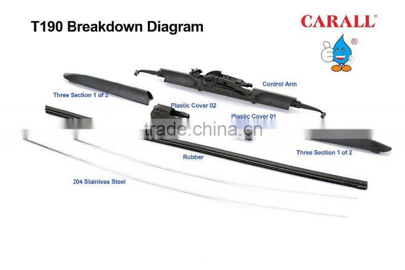 Automobiles & Motorcycles Front Hybrid Window Wiper Blade Fitting for Most Wiper Arms