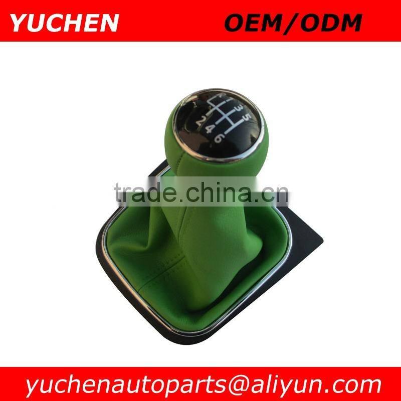 YUCHEN Car Shift Gear Knob Gaitor Frame Covered Red/Pink/Blue Leather For VW Golf V 5 Golf VI 6 1K0 711 113