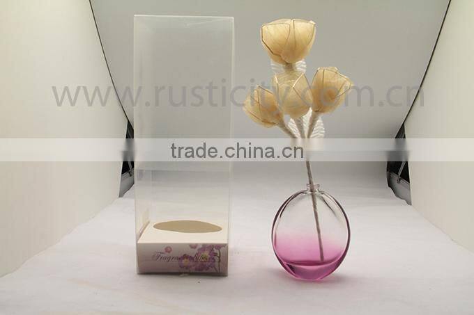 Fashion design customized oil diffuser shaped clear glass jar reed diffuser