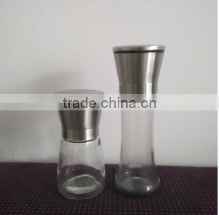 stainless steel salt & pepper grinder set 150ml, sea salt grinder