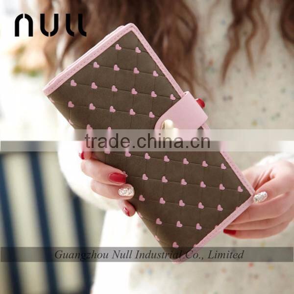 Wholesale cheap women pu leather wallet with cell phone pocket