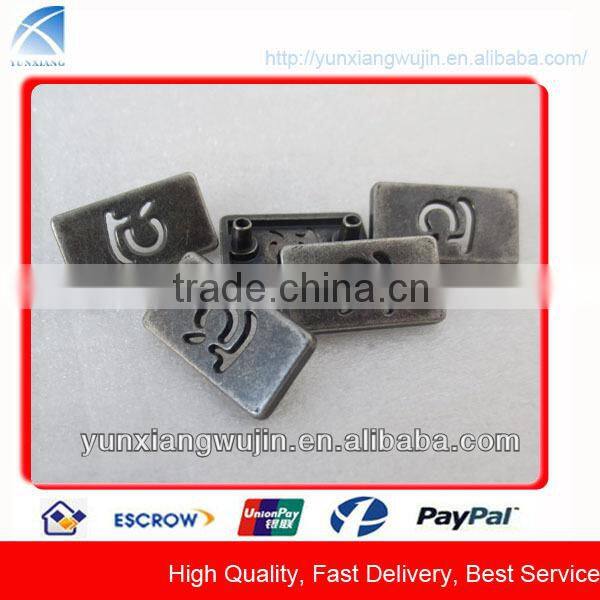 CD5717 Custom Copper Plating Metal Label Plates for Jeans, Bags