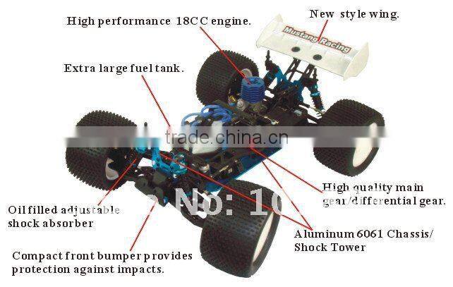 1/8th Scale Nitro Lightweight Truggy 4wd Petrol Engine
