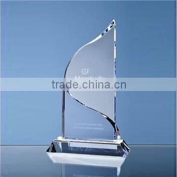 Glass ship awards clear boat awards for souvenirs