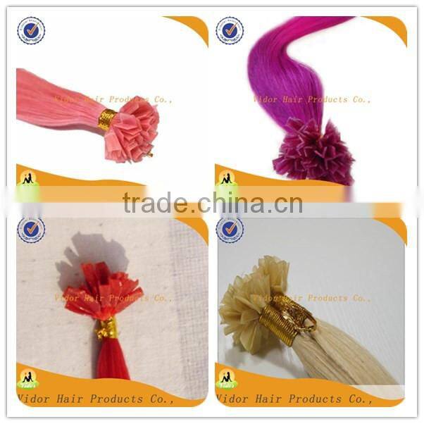 Wholesale Keratin Pre-boned V Tip Hair Extension / Cheap Human Remy V Tip Indian Hair