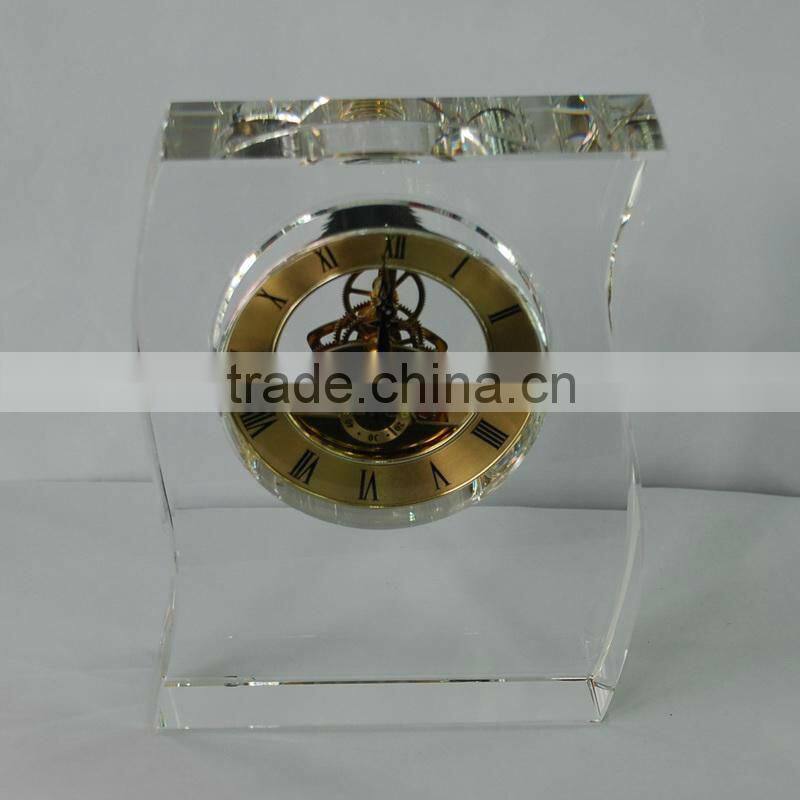 Luxury European Style Personalized Crystal clock with dry battery and time adjuster