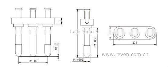 Three pins electrical plug insert---PRE033.002