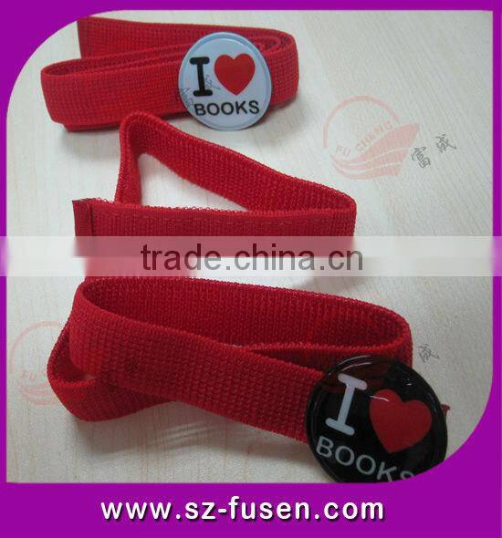 China Manufacture Adjustable Elastic Hook and loop Snap Book Strap for Teenages