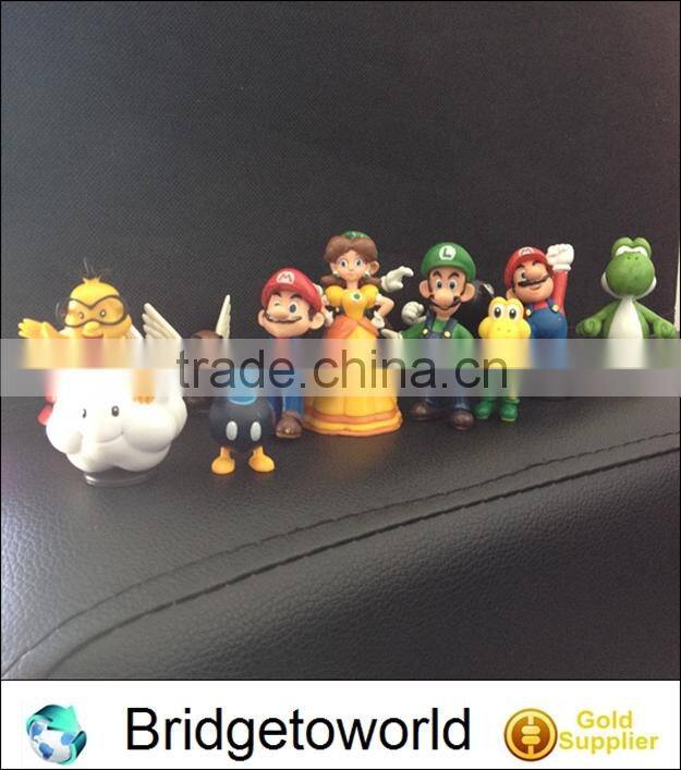 3d plastic super mario cartoon figure toys 12pcs/set