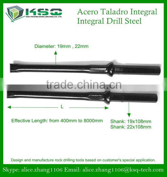H22 Integral Drill Rod- Chisel bit integral rod