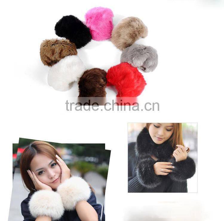 Winter Oversleeve Luxurious Rabbit Fur Real Coat Fur Cuff